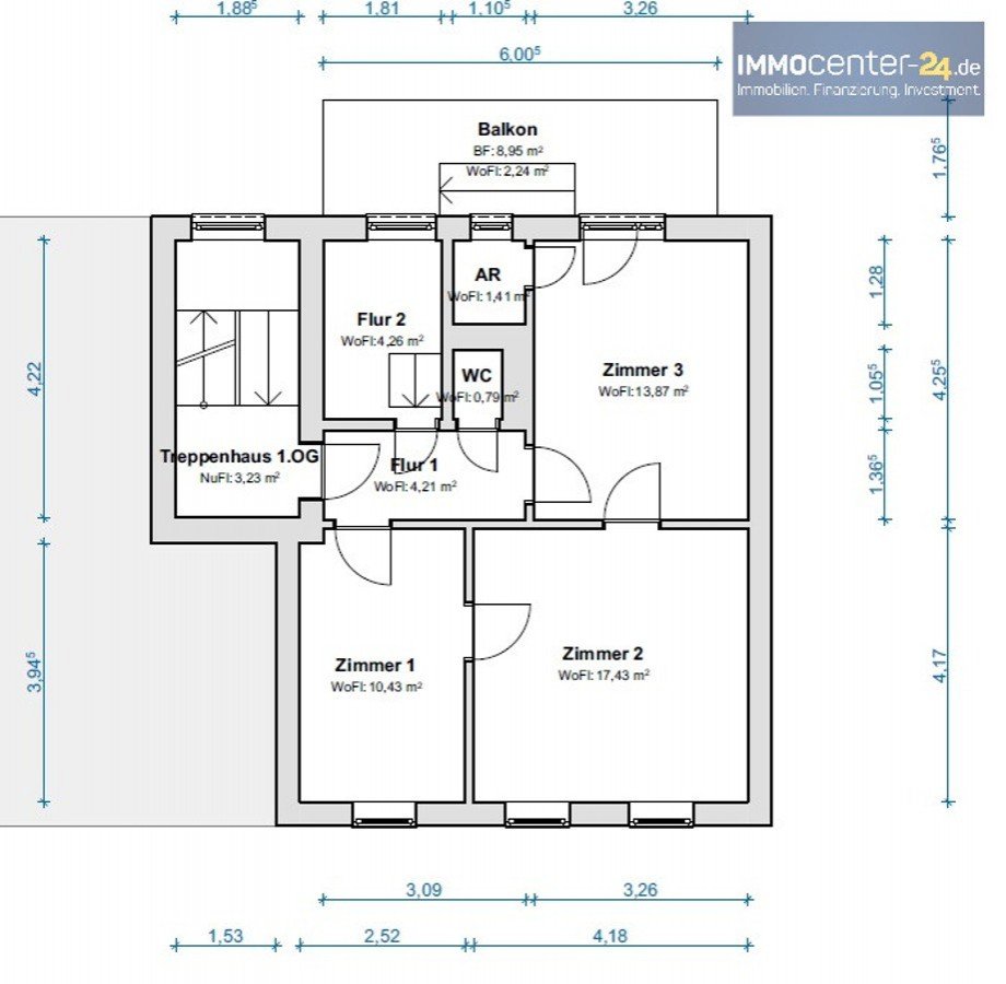 1.OG Reihenmittelhaus Schwedt/O.