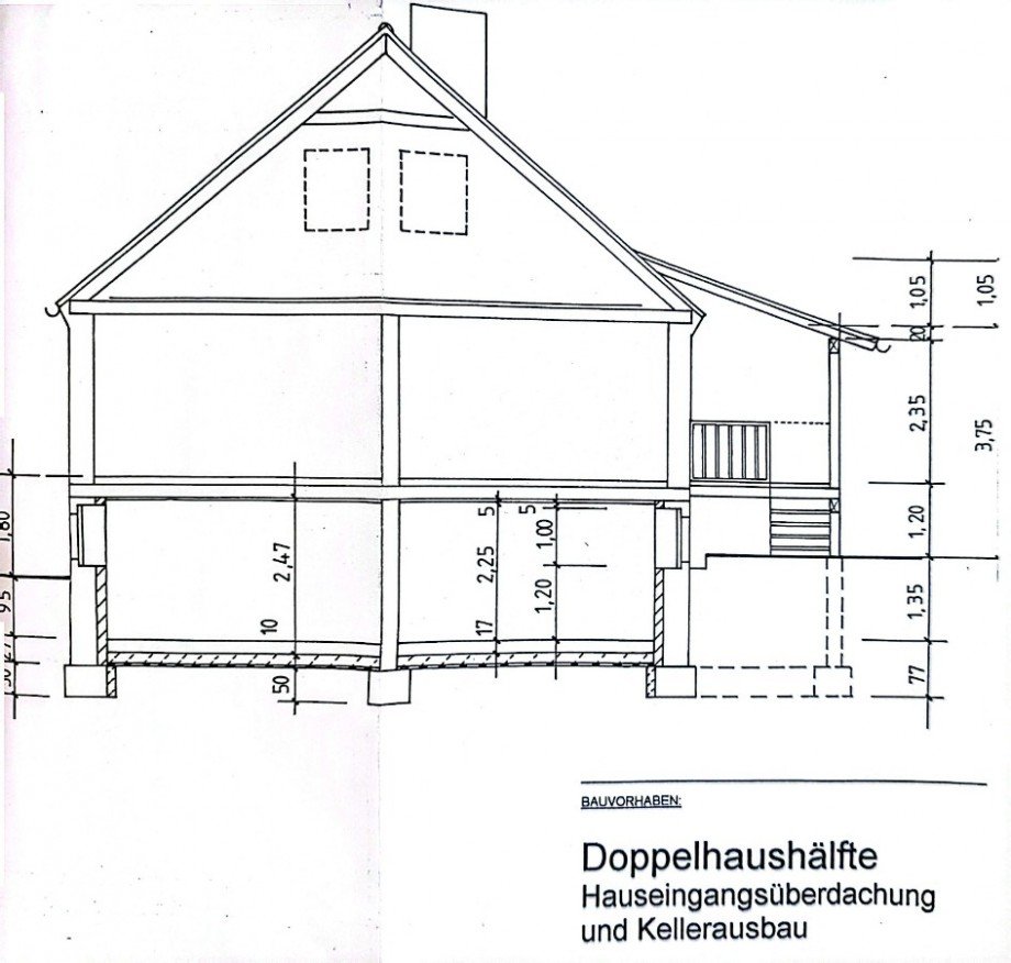 Geb�udeschnitt Doppelhaush�lfte Casekow